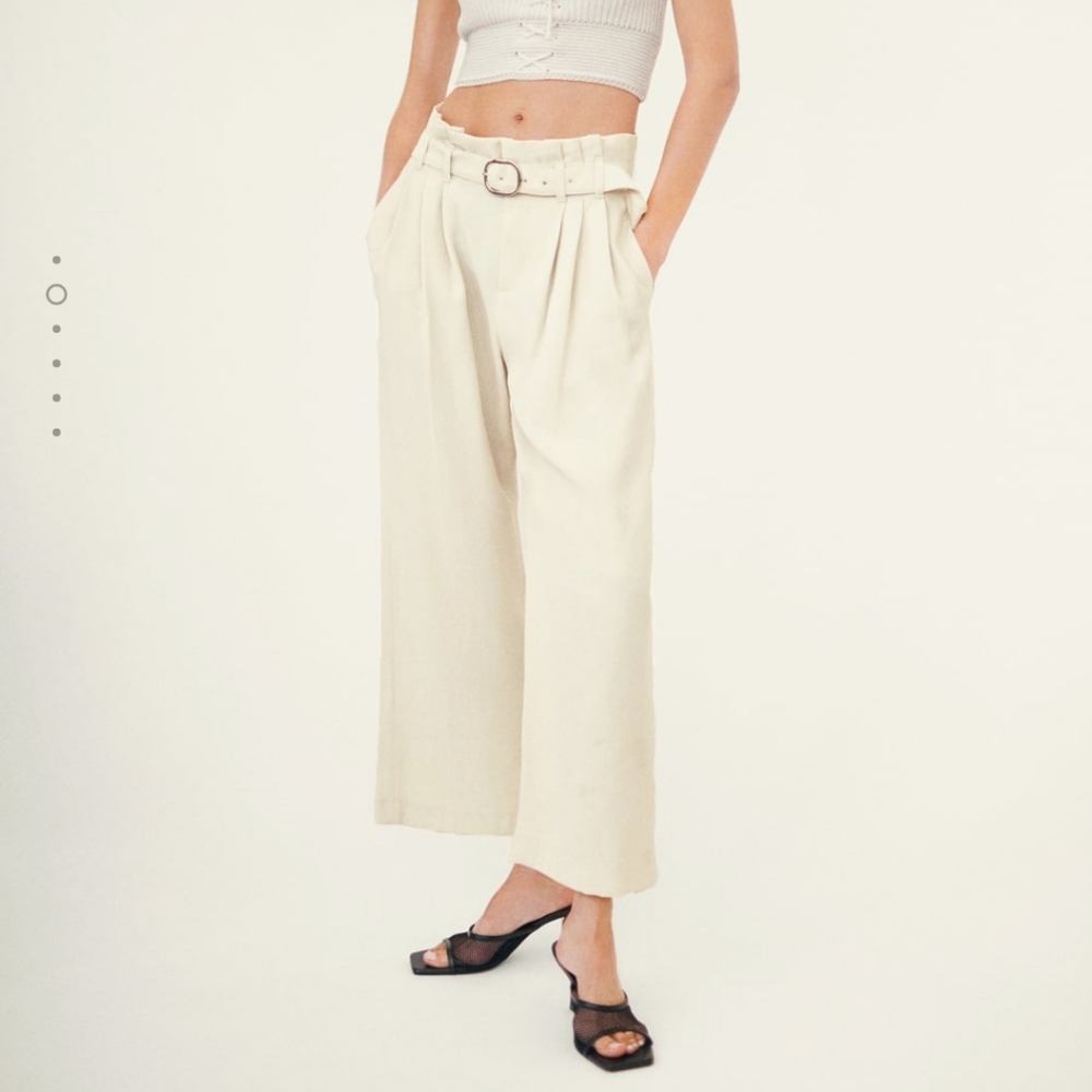 Zara wide leg belted pants - Picture 2 of 6